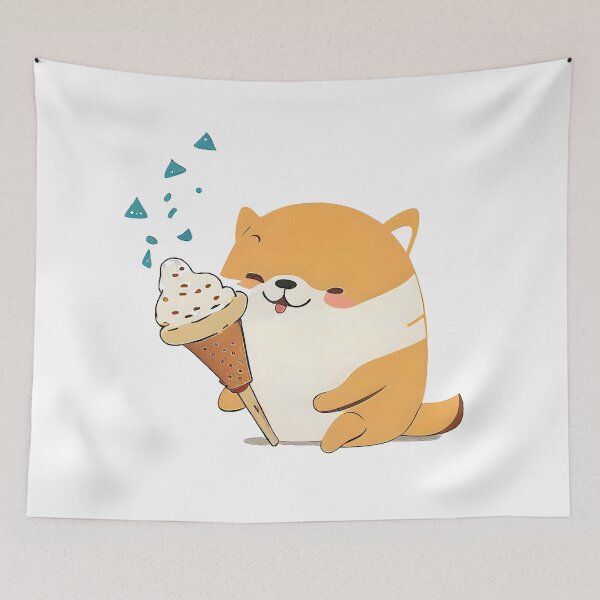 Item preview, Shiba Inu eating Ice Cream designed and sold by PlanetDino.