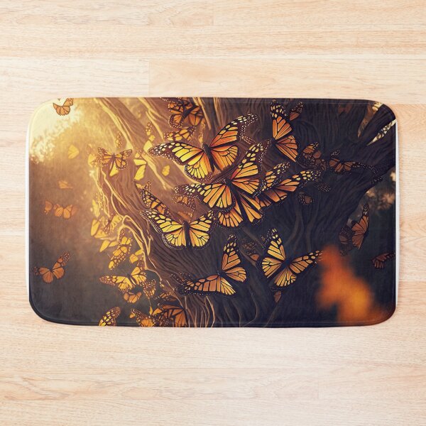 Item preview, AI generated Abstract Background with Monarch Butterflies swarm around a Tree . AI generated Illustration. designed and sold by svetlanna.