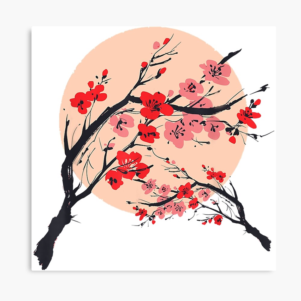 Japanese Pink Sakura Red Cherry Blossom Flower Moon Kawai