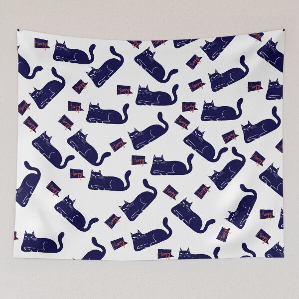 Item preview, Blue not so happy hungry cat designed and sold by IULIART.