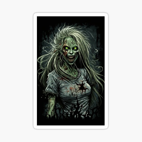 Zombie Babe Smiling Sticker