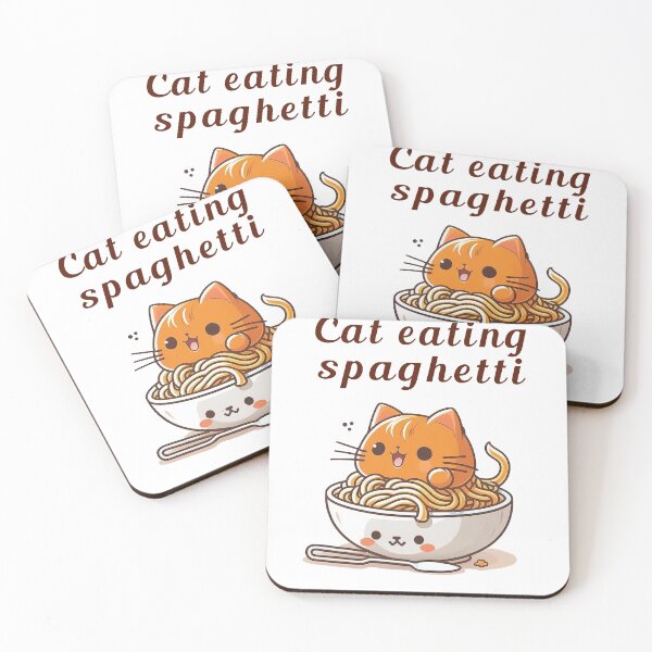 Item preview, Cat eating spaghetti  designed and sold by Wolf-Bros.