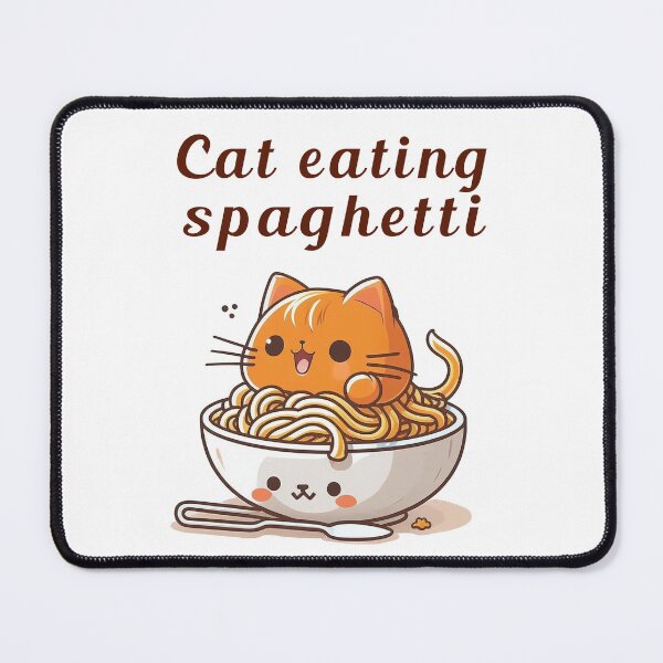 Item preview, Cat eating spaghetti  designed and sold by Wolf-Bros.