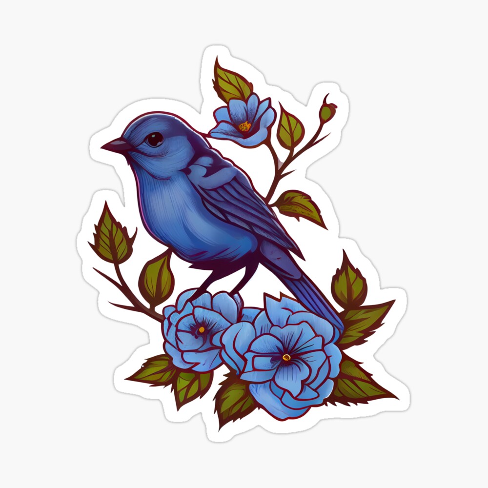 Blue Bird Tattoo Photographic Prints | Sticker