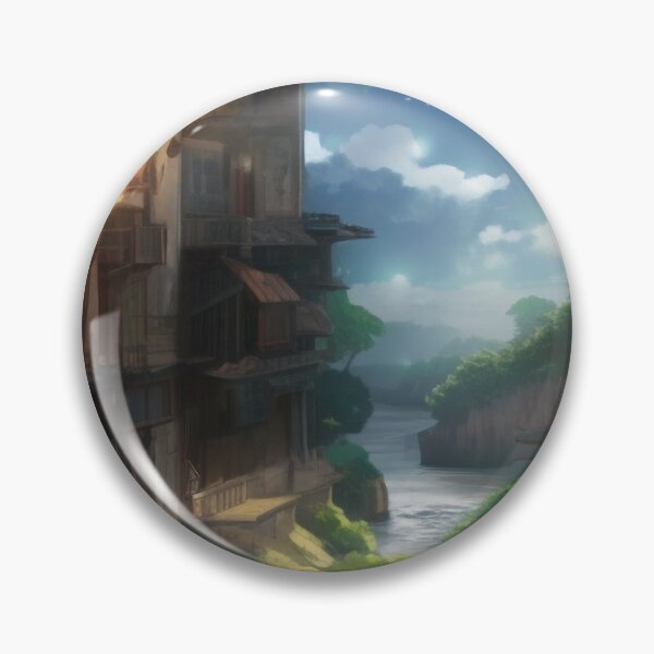Item preview, Dreamy Scenery of an Anime like House in the outskirts of Society and Mountains  designed and sold by print-et-al.
