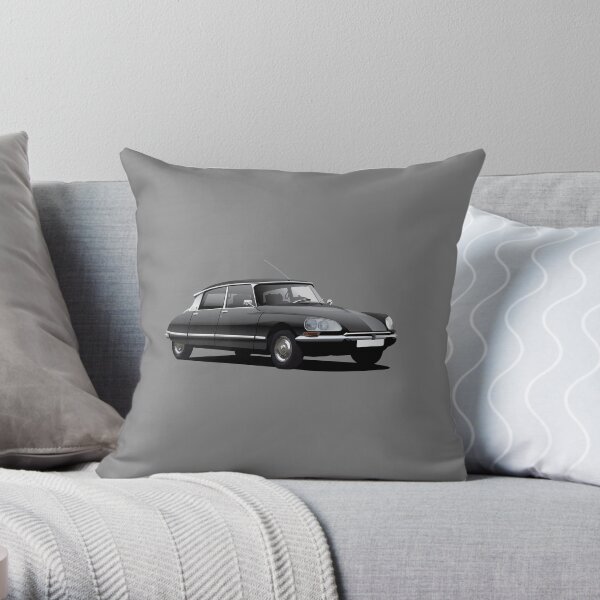 Citroen DS illustration, noir Coussin