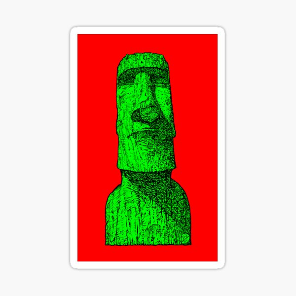 MOAI - Emoji - Easter Island - Rapa Nui - Sticker Magnet for Sale