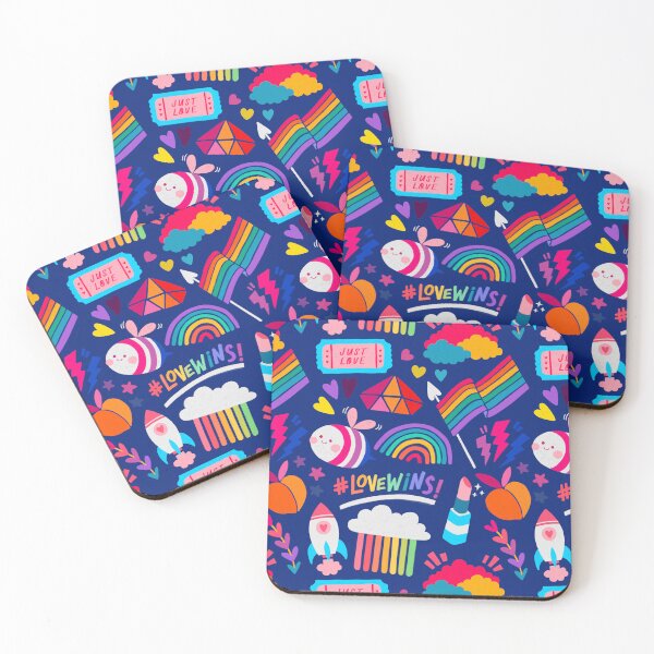 Item preview, Cute Pride Themed Seamless Pattern Purple | designed and sold by MadeByBeata.