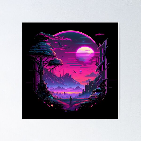 Item preview, Retrofuturistic synthwave cyberpunk explorer designed and sold by SJG-digital.
