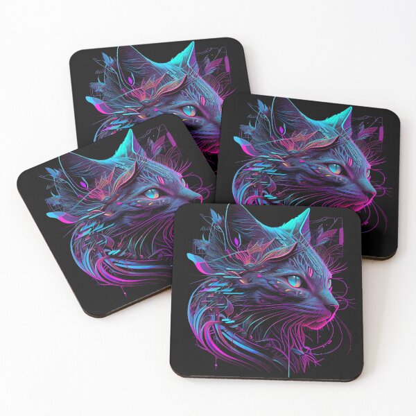 Item preview, violet psychedelic cat designed and sold by sdhg.