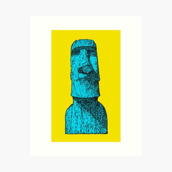 Moai Emoji Framed Prints for Sale