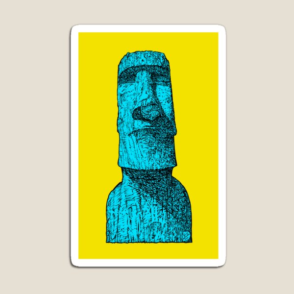 MOAI - Emoji - Easter Island - Rapa Nui - Sticker Magnet for Sale