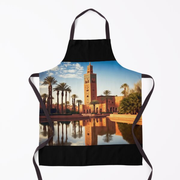 Aperçu de l'œuvre Reflets du Maroc : Une Mosquée Majestueuse au Milieu des Palmiers et de L'eau créée et vendue par BENMBARK.
