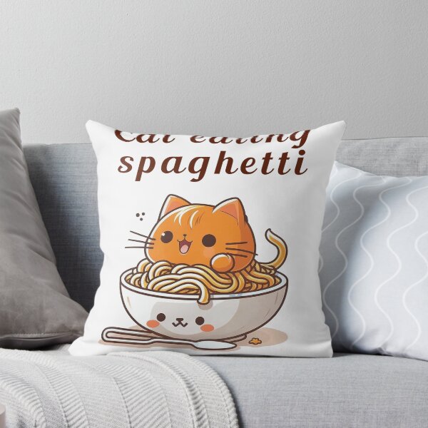 Item preview, Cat eating spaghetti designed and sold by Wolf-Bros.