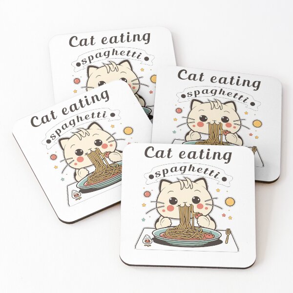 Item preview, Cat eating spaghetti  designed and sold by Wolf-Bros.
