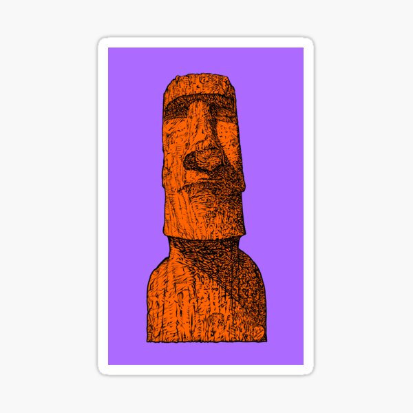 MOAI - Emoji - Easter Island - Rapa Nui - Sticker Magnet for Sale