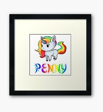 Penny Unicorn Framed Print