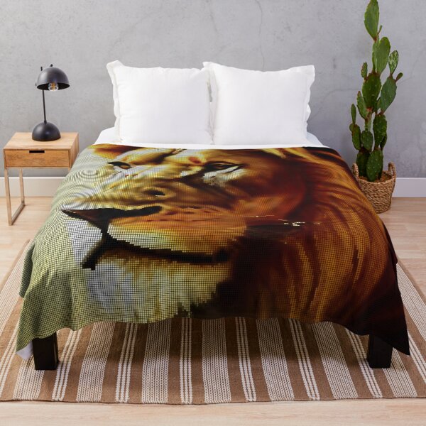 Item preview, Colorful Abstract Lion 8-bit Pixel Art designed and sold by PixelDripped.