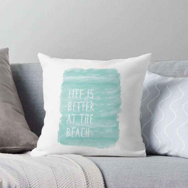 Artikelvorschau, Das Leben ist besser am Strand, blau, Aquarell entworfen und verkauft von happyyakk.