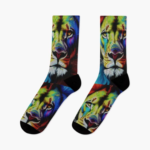 Item preview, Colorful Abstract Lion 8-bit Pixel Art designed and sold by PixelDripped.