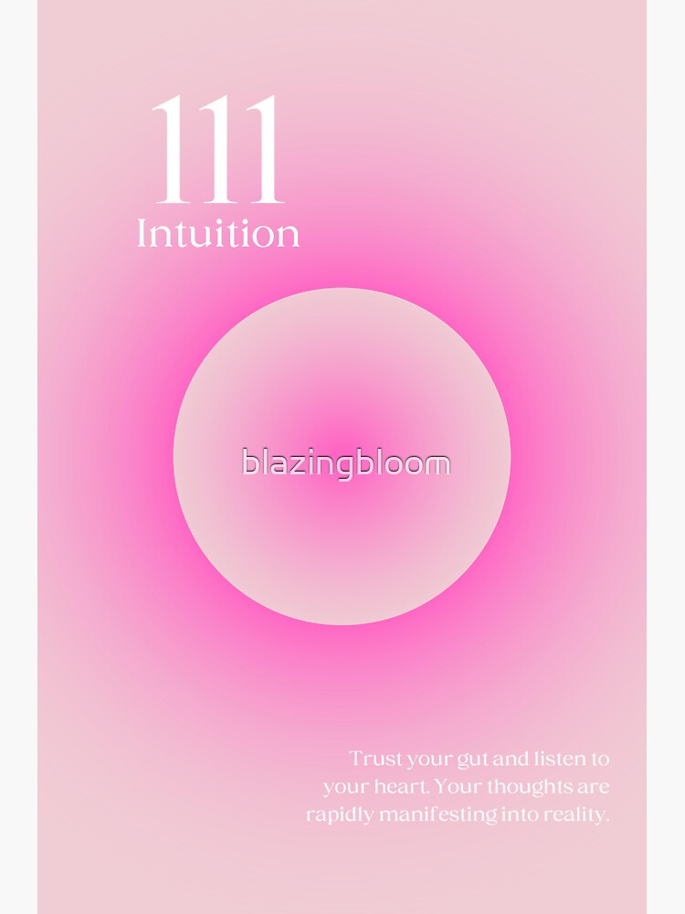 Angel Number 111 Intuition Aura Gradient Energy Aesthetic Spiritual  Affirmation | Sticker