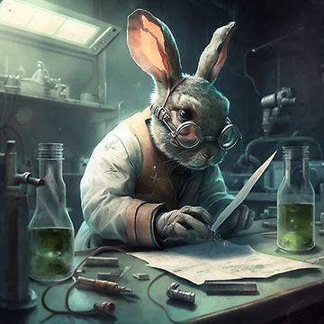 Artwork thumbnail, Scientist Rabbit by SamarK99
