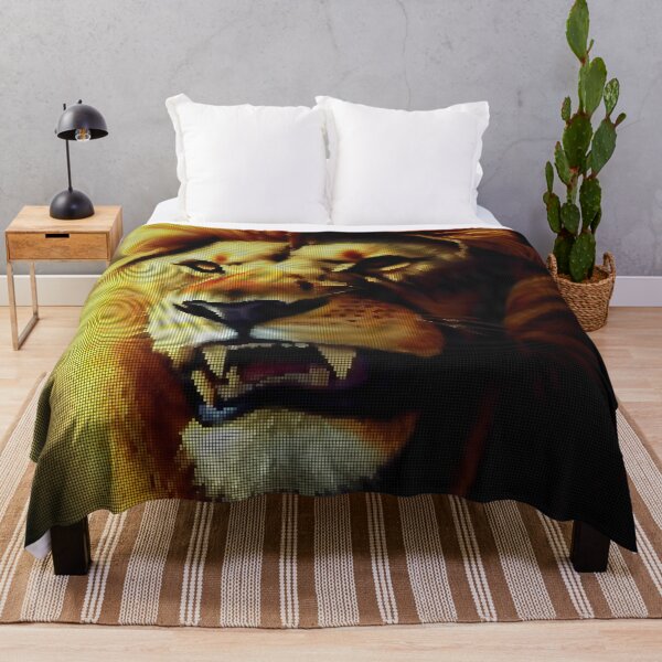 Item preview, Colorful Abstract Lion 8-bit Pixel Art designed and sold by PixelDripped.