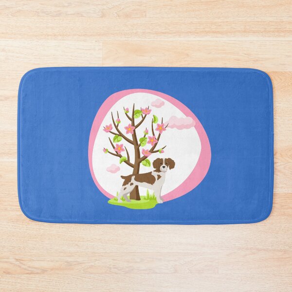 Item preview, Britanny Spaniel Dog with Spring Blossom Tree designed and sold by SeasonalDogs.