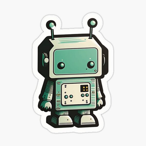 Cute Robot Sticker for Sale by DoodleDazzle