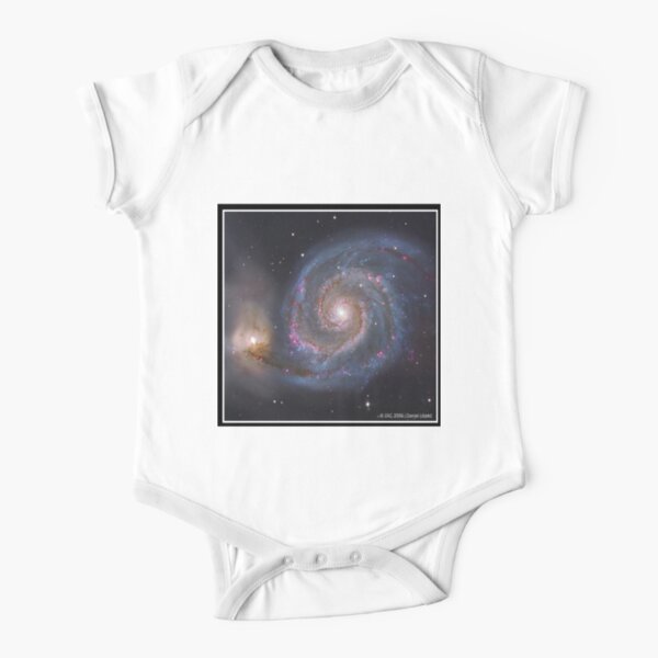 The #Whirlpool #Galaxy #SpiralGalaxy, Astronomy, Cosmology, AstroPhysics, Universe Short Sleeve Baby One-Piece