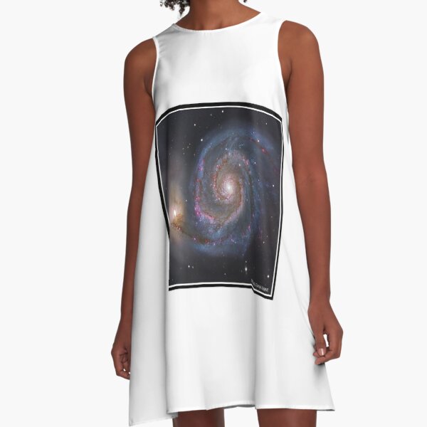 The #Whirlpool #Galaxy #SpiralGalaxy, Astronomy, Cosmology, AstroPhysics, Universe A-Line Dress