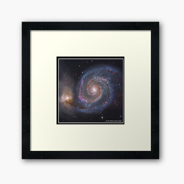 The #Whirlpool #Galaxy #SpiralGalaxy, Astronomy, Cosmology, AstroPhysics, Universe Framed Art Print