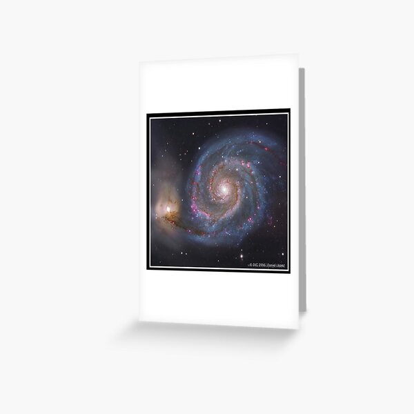 The #Whirlpool #Galaxy #SpiralGalaxy, Astronomy, Cosmology, AstroPhysics, Universe Greeting Card