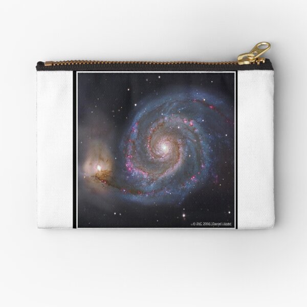 The #Whirlpool #Galaxy #SpiralGalaxy, Astronomy, Cosmology, AstroPhysics, Universe Zipper Pouch