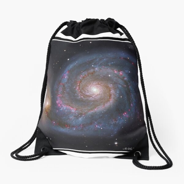 The #Whirlpool #Galaxy #SpiralGalaxy, Astronomy, Cosmology, AstroPhysics, Universe Drawstring Bag