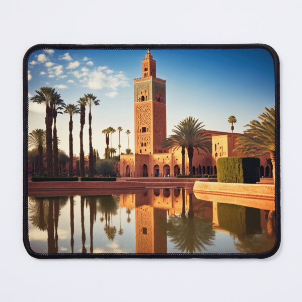 Item preview, Oasis Mosque: A Moroccan Jewel Amidst Palm Trees and Serenity designed and sold by BENMBARK.
