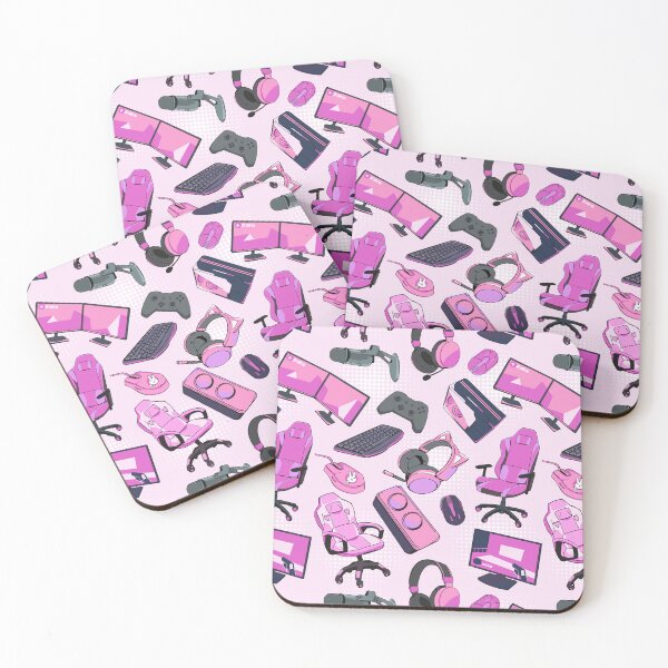 Artikelvorschau, Gamer Seamless Pattern Pink entworfen und verkauft von MadeByBeata.