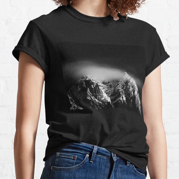 Black and white long exposure of clouds above mountain Classic T-Shirt