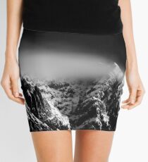 Black and white long exposure of clouds above mountain Mini Skirt