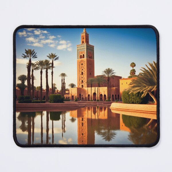 Item preview, Moroccan Oasis Mosque: A Serene Blend of Architecture and Nature designed and sold by BENMBARK.
