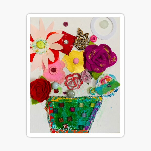 Item preview, Flower Bouquet Mixed Media Canvas  designed and sold by Megan Nicole Czerwinski.