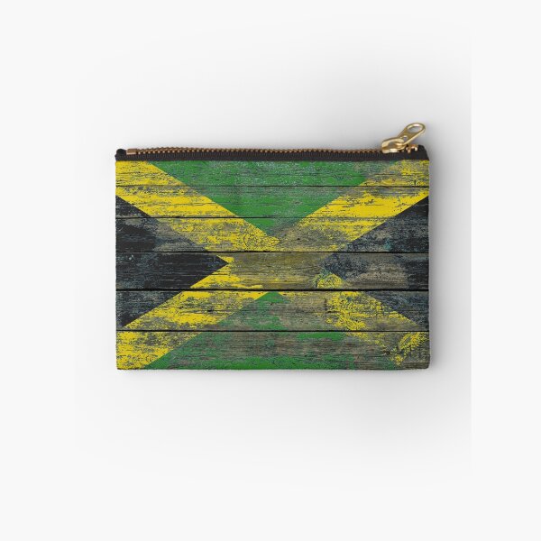 Item preview, Flag of Jamaica on Rough Wood Boards Effect designed and sold by JeffBartels.