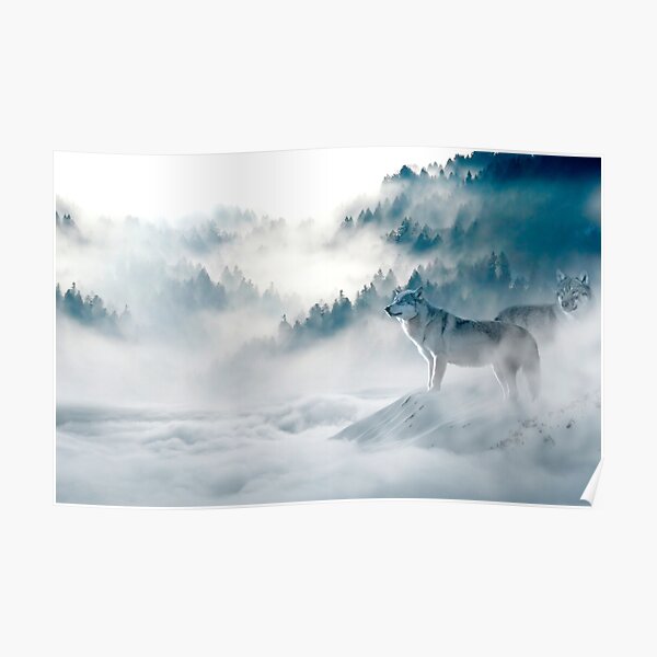 Wolves in the fog Poster