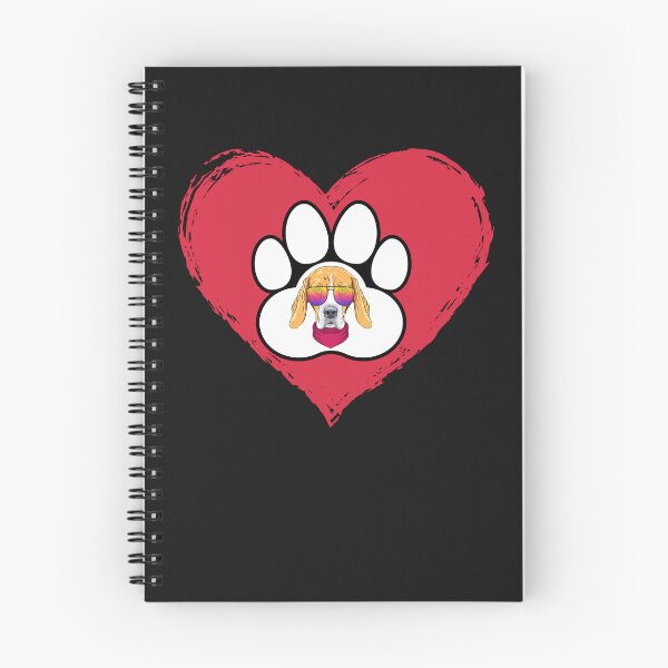 Item preview, Beagle Dog Sunglasses in Foot Print In Big Red Heart designed and sold by FreeMind-Design.