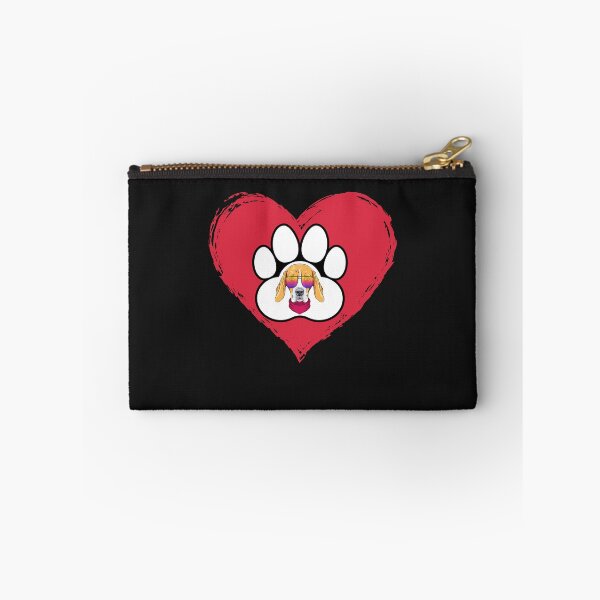Item preview, Beagle Dog Sunglasses in Foot Print In Big Red Heart designed and sold by FreeMind-Design.