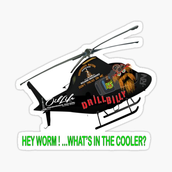 Drillbilly Copter Sticker