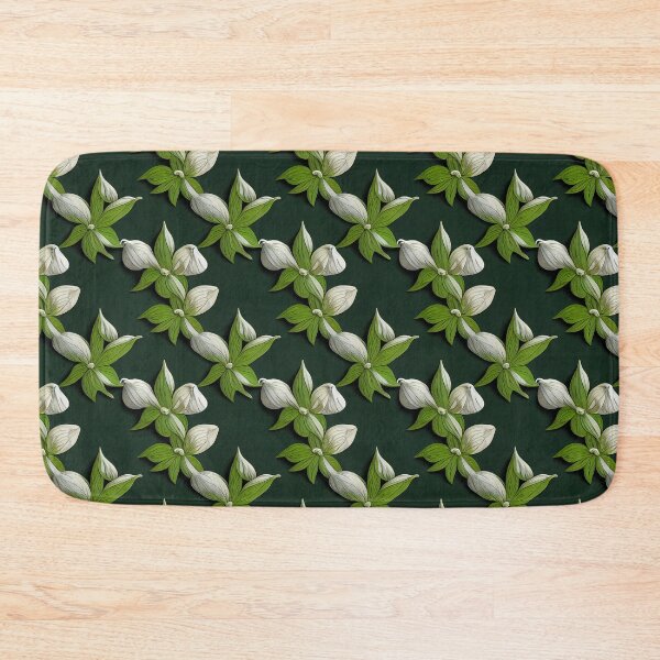 Item preview, Trillium amd may apple, green and white designed and sold by YeKnot.