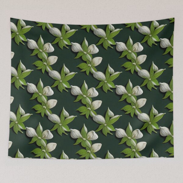 Item preview, Trillium amd may apple, green and white designed and sold by YeKnot.