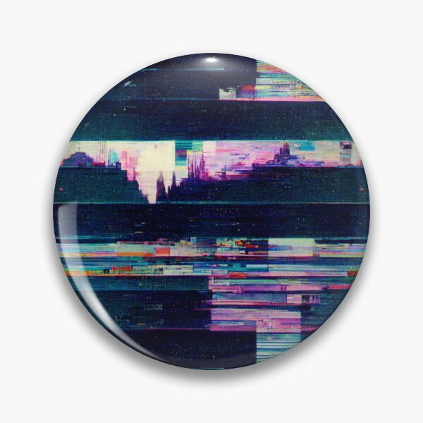 Artikelvorschau, Broken TV Screen VHS Glitch - 80s Style Glitch Pattern in Blue and Pink entworfen und verkauft von Fine Prints.