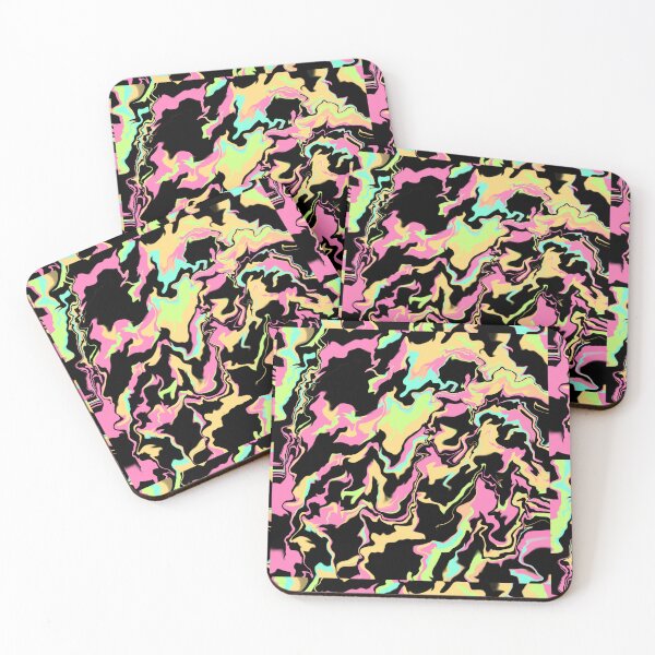 Item preview, Black pink orange green blue abstraction  designed and sold by awsomepatterns.